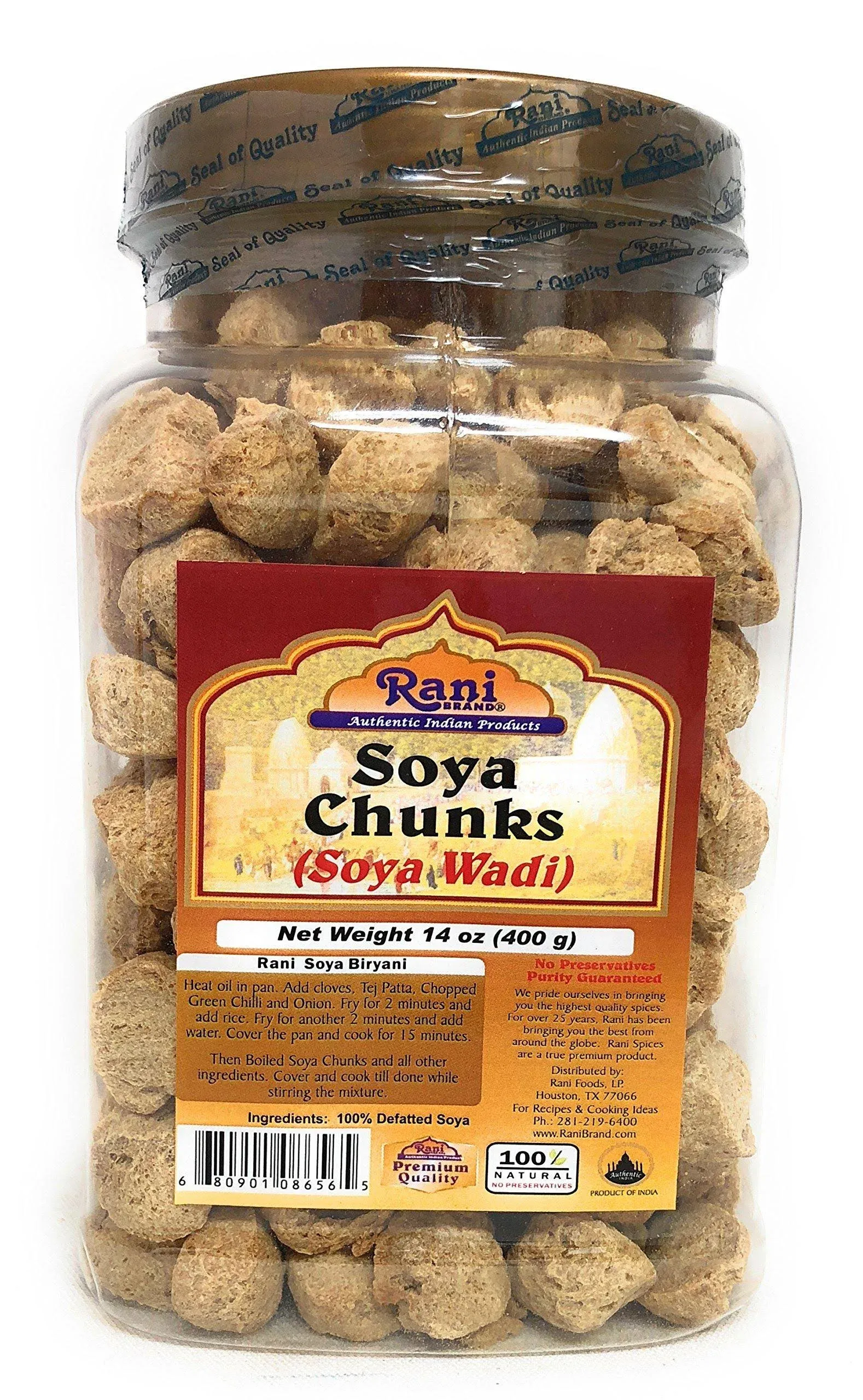 Rani Soya Chunks Nuggets (High Protien) Vadi 14oz (400g) ~ All Natural, Salt-Free | Vegan | No Colors | Gluten Friendly | NON-GMO | Kosher | Indian Origin | Meat Alternate Substitute