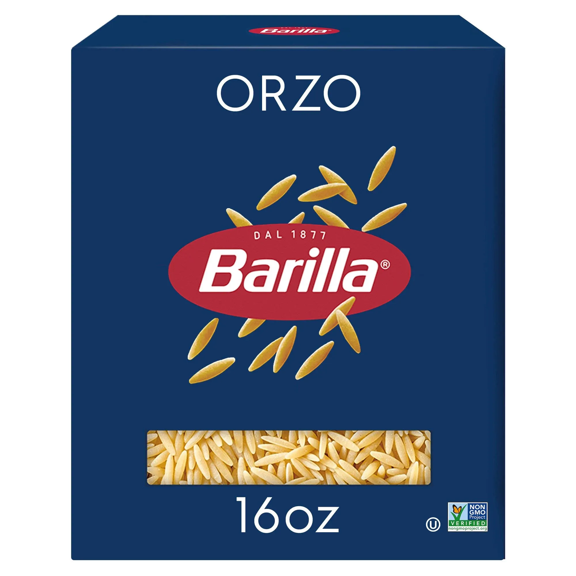 Barilla Orzo Pasta 16 oz. Box Pack of 16 - Non-GMO Pasta Made with Durum Whea...