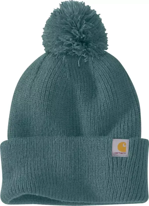 Carhartt Women's Knit Pom-Pom Cuffed Beanie | Thundercloud