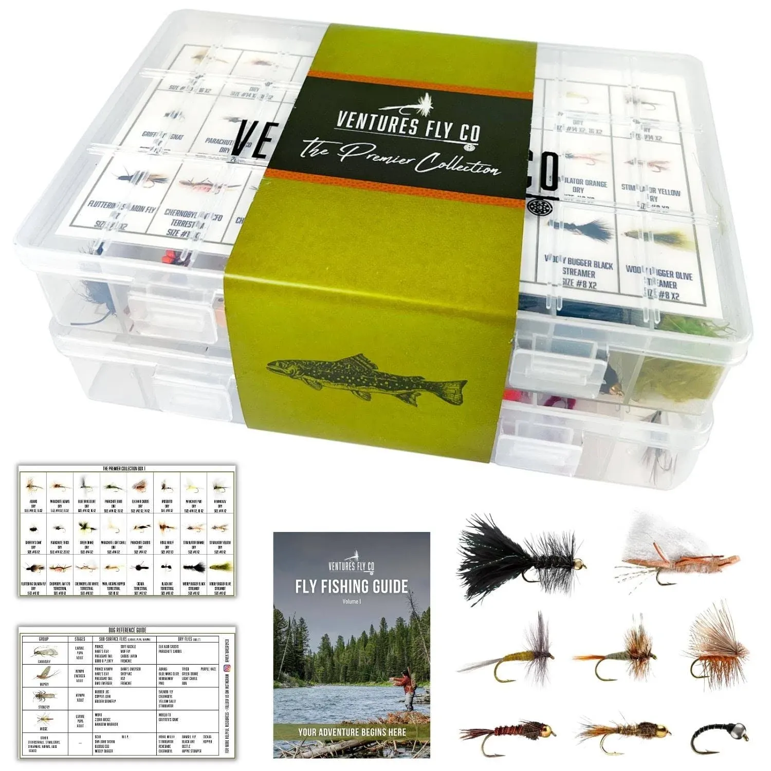 | 122 Premium Hand Tied Fly Fishing Flies Assortment | Two Fly Boxes Included...