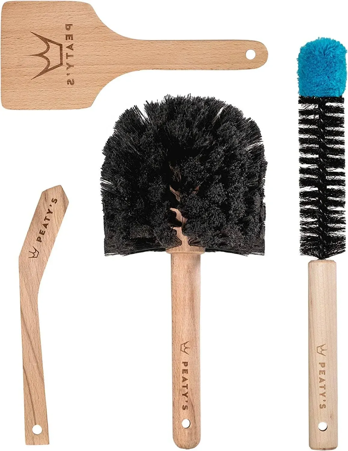 Peaty’s Complete Bicycle Cleaning Brush Set, Eco Friendly, Durable, Beech 