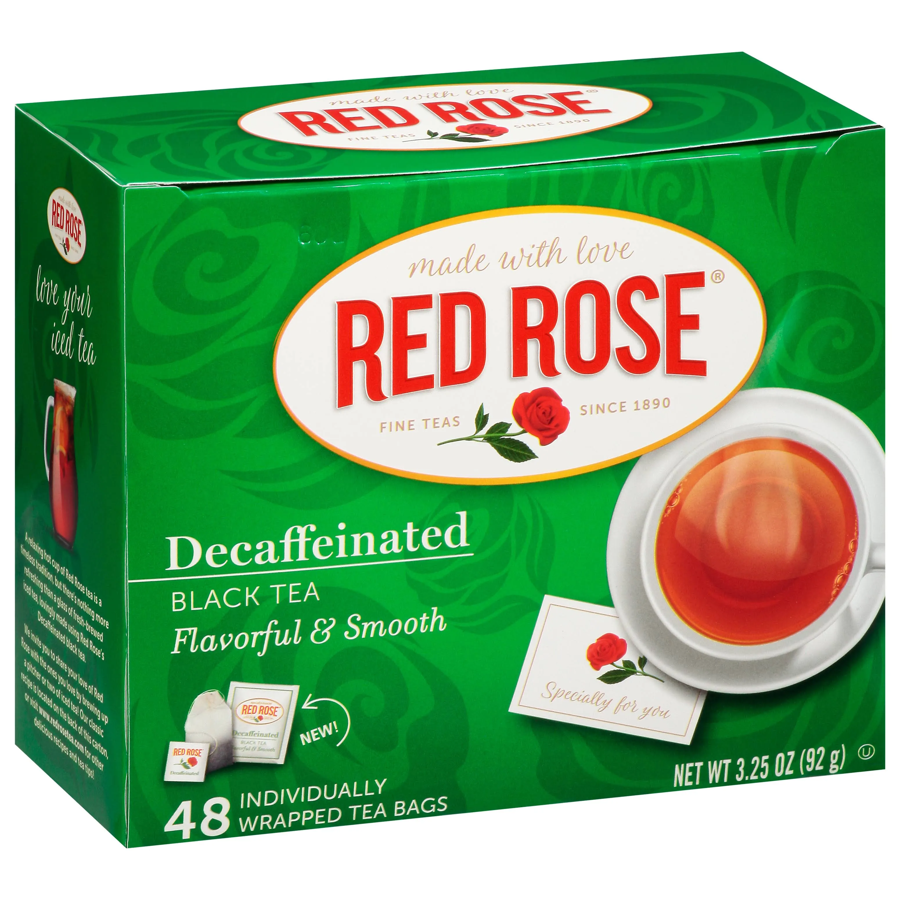 Red Rose Decaffeinated Black Tea - 48 tea bags