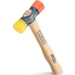 Estwing Rubber Mallet - 12 oz Double-Face Hammer with Soft/Hard Tips & Hickory Wood Handle - Dfh12