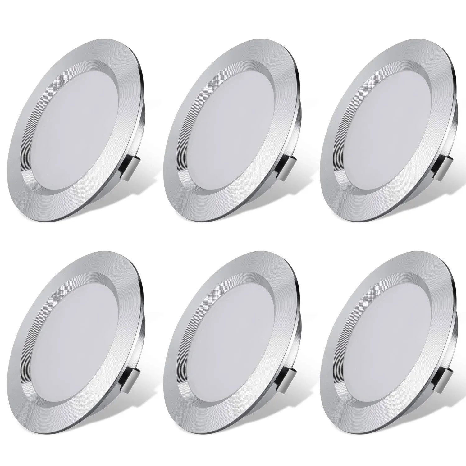 KONPWAY 12V LED Lights for RV Camper Van Trailer - 3W Warm White 2800K 270 Lumen Low Voltage Recessed Ceiling Light Dimmable, Set of 6