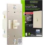 Enbrighten Z-Wave In-Wall Smart Toggle Switch with QuickFit and SimpleWire Light Almond