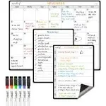 Magnetic Monthly Calendar Whiteboard Set for Fridge-Monthly Planning Board an...