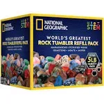 National Geographic Rock Tumbler Refill Kit - 5 lb. Mix of Rocks for Tumbling and Rough Gemstones - Rock Tumbler Supplies Include Rock Tumbler Grit