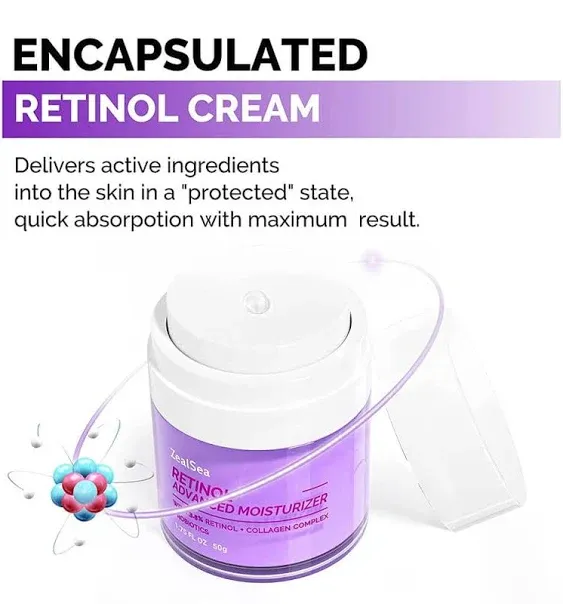 ZealSea 3.5% Retinol Cream for Face, Anti Aging Serum Facial Moisturizer with Niacinamide, Collagen and Hyaluron for Women and Men to Reduce Wrinkles, Fine Dryness Paraben Free 1FL.OZ