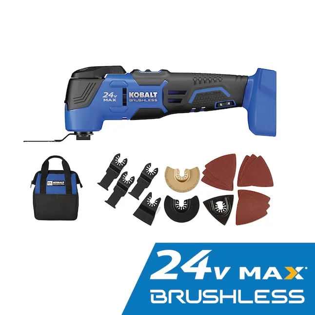 Kobalt 24-volt Cordless Brushless Variable 18-Piece Oscillating Multi-Tool Kit with Soft Case | KMT 124B-03