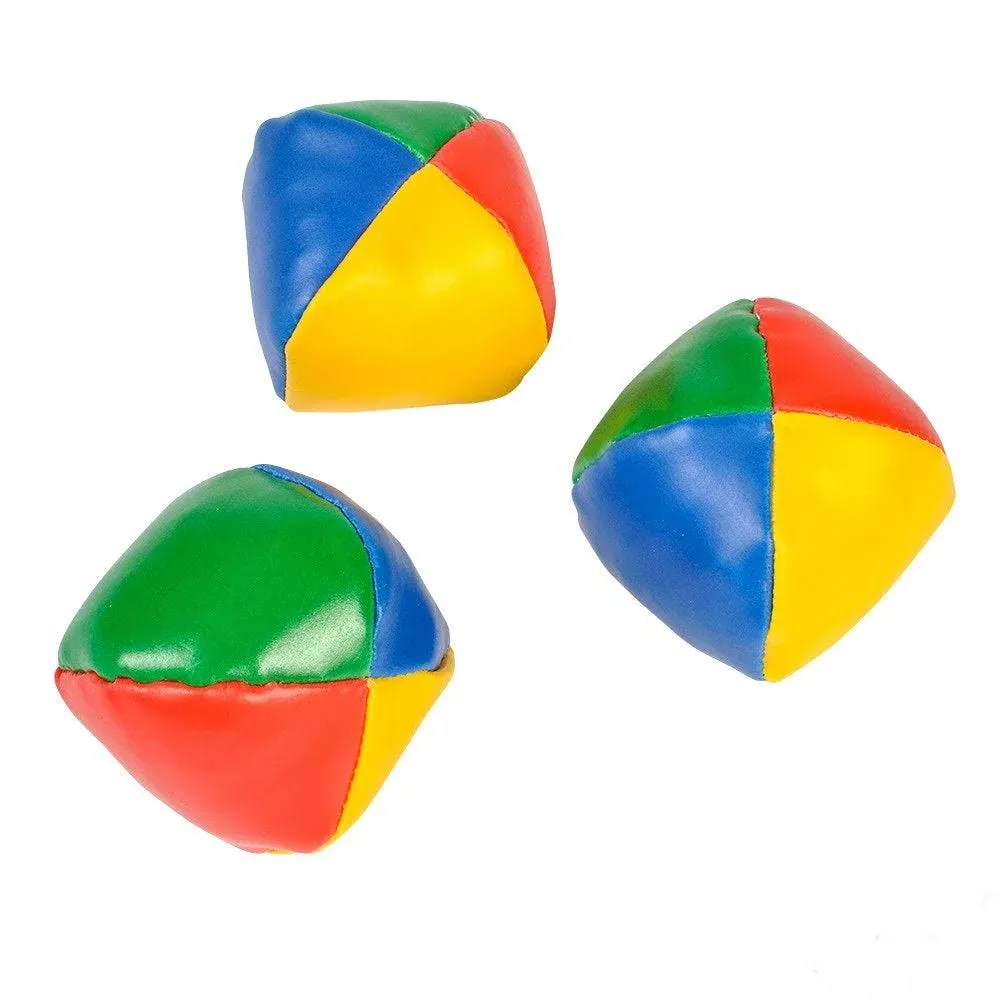 Set of 3 Juggling Balls Multi-Colored Juggling Set w/ drawstring PVC bag