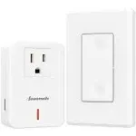 DEWENWILS Remote Control Outlet Wireless Wall Mounted Light Switch, Electrical Plug in On Off Power Switch for Lamp, No Wiring, Expandable