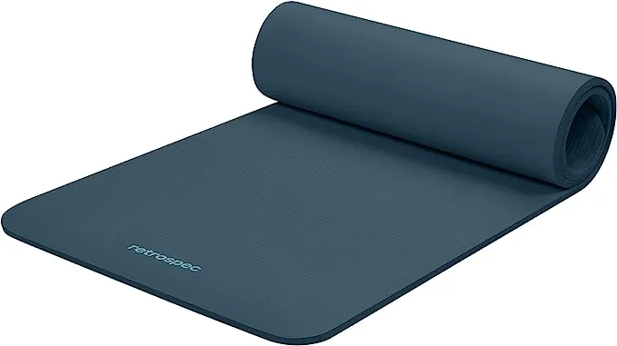 Retrospec Solana Yoga Mat 1/2" Thick w/Nylon Strap for Men & Women