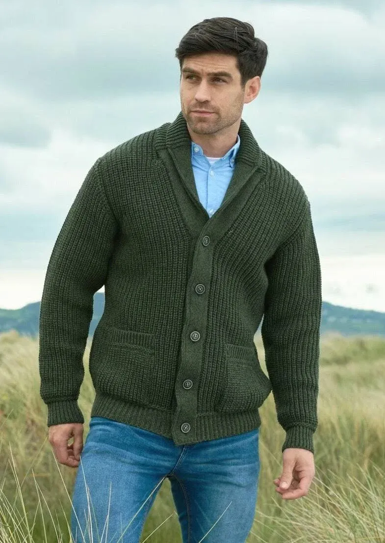 Mens Shawl Collar Button Cardigan