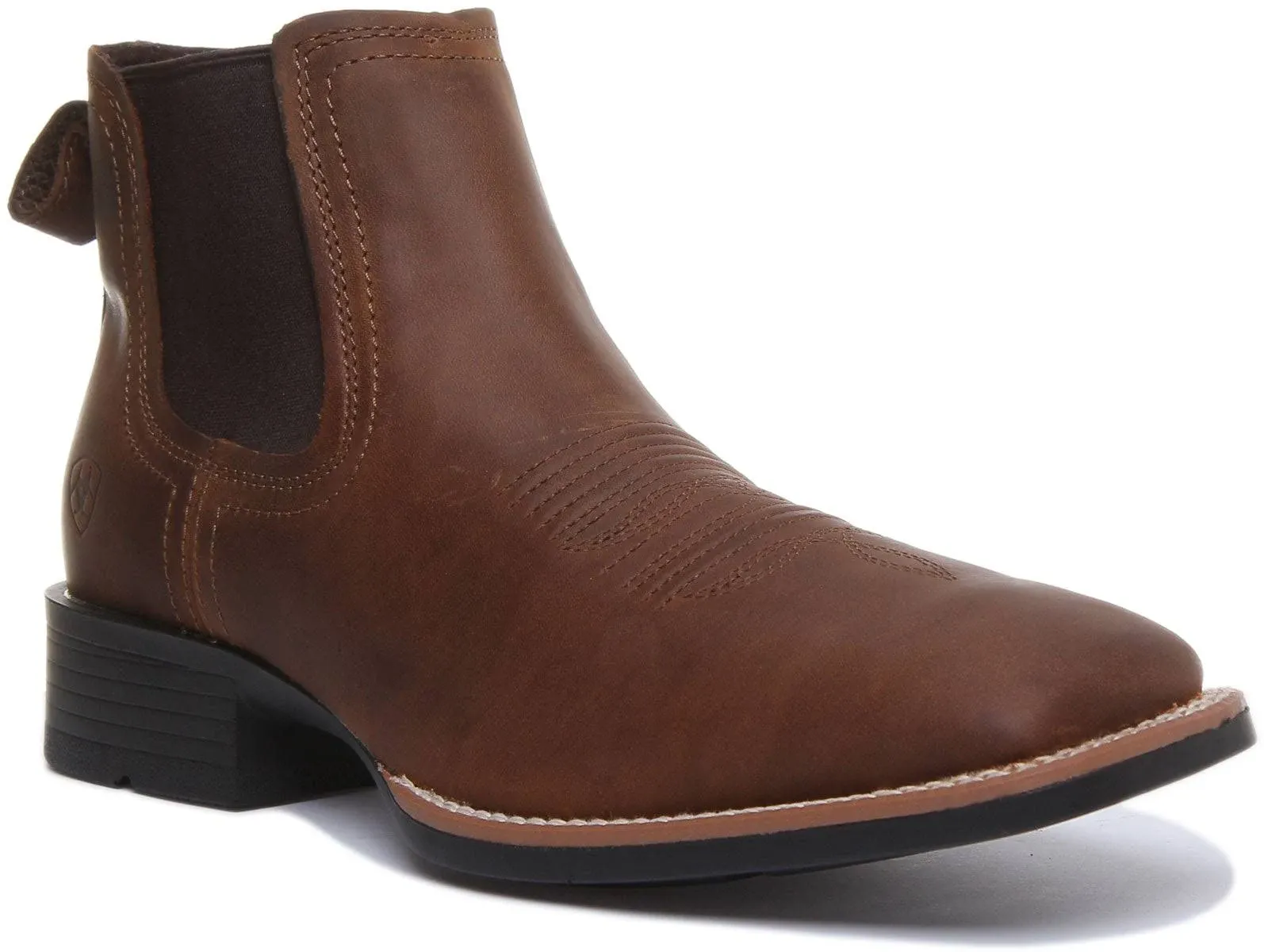 Ariat Mens Booker Ultra Brown Slip On Western Boot