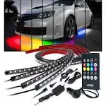 Xprite Car Underglow Neon Accent Strip Lights Kit 8 Color Sound Active