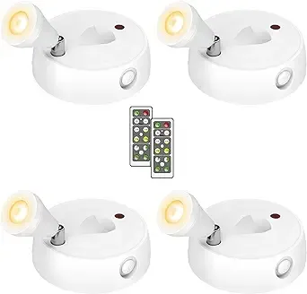 Olafus Spot Lights Indoor 4 Pack Wireless Spotlight Battery  Assorted Colors