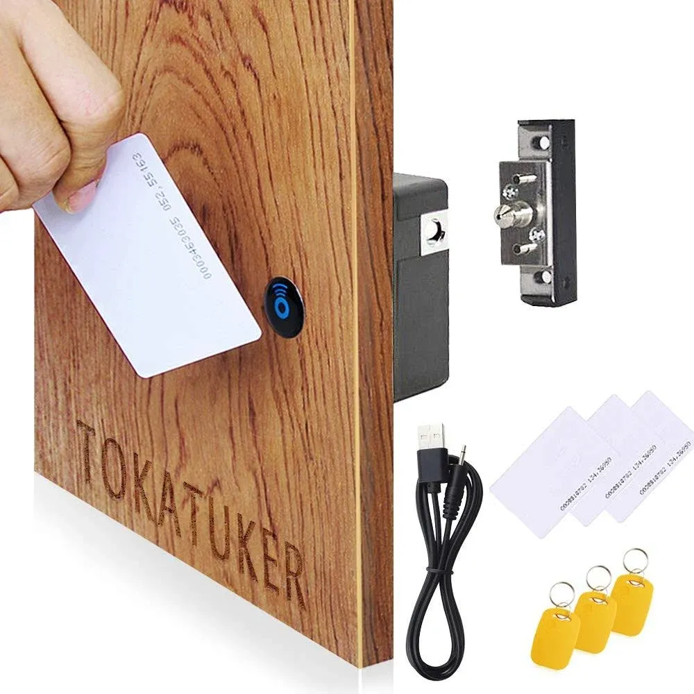 Invisible Cabinet Lock, Hidden NFC Lock DIY RFID Lock Latch with USB Cable Po...