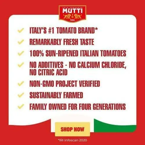 Mutti Tomato Sauce with Basil Oregano Salsa di Pomodoro 14 oz 6 Pack Italys 1 Brand of Tomatoes Canned Tomatoes V