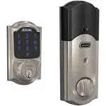 Schlage BE469NX-CAM Connect Camelot Touchscreen Electronic Deadbolt with Built-in Alarm and Z-Wave Plus Technology Satin Nickel Deadbolt Keyless Entry