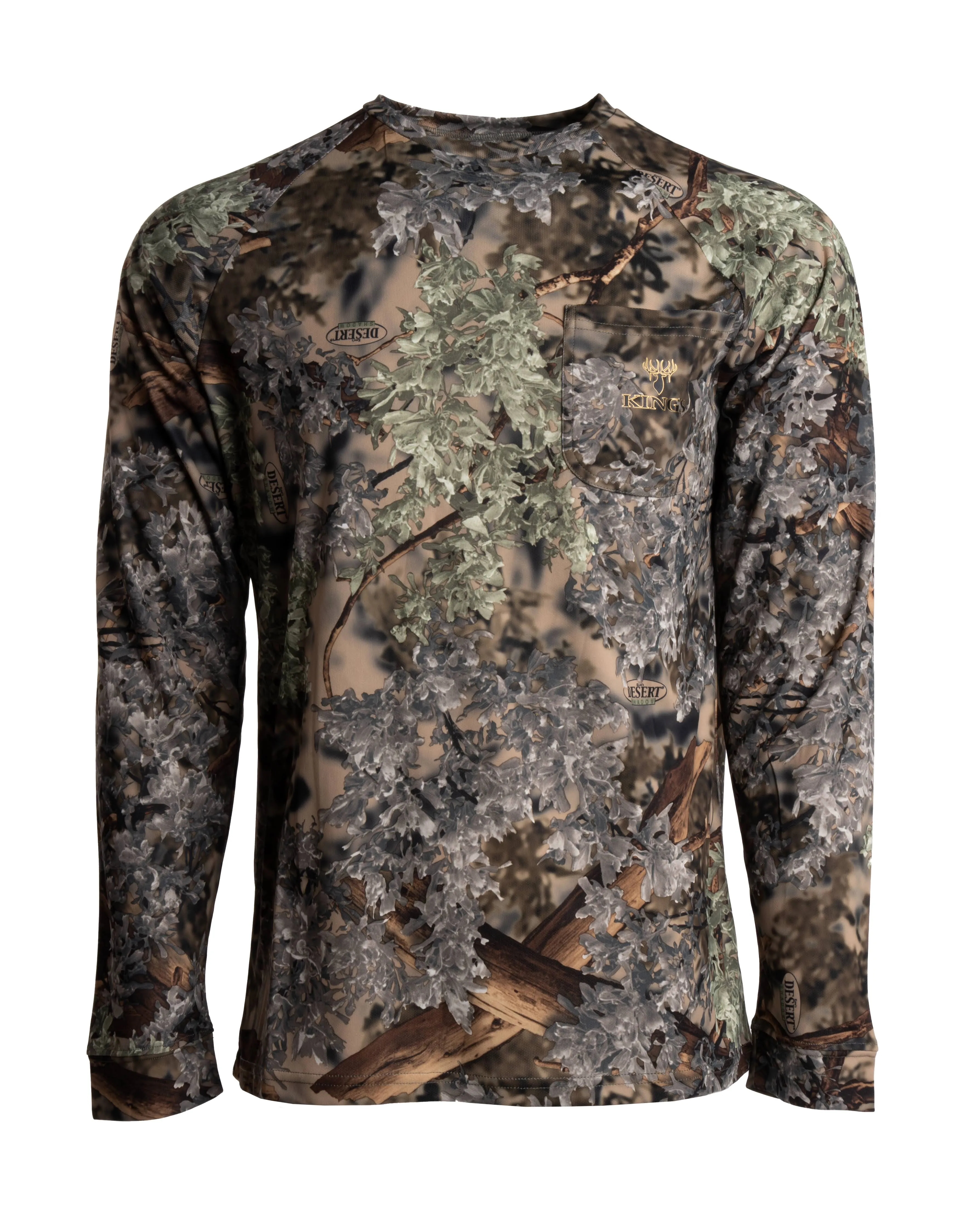 King ' S Camo Men ' S Hunter Series Long Sleeve T - Shirt - Desert Shadow