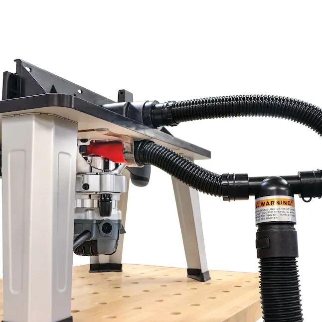 Milescraft Dust Router Connection for Router Tables - Easy Attachment, Standard 1-1/2-in Hose Size, Includes Hose | 15010003