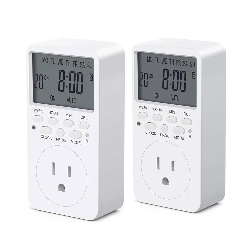 Outlet Timer, 7 Day Wall Plug in Light Timer Outlet, CANAGROW Indoor Digital ...