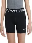 Nike Girls Pro 3" Shorts - White/Black Size XL