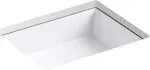 Kohler Verticyl White Undermount Rectangular Traditional Bathroom Sink with