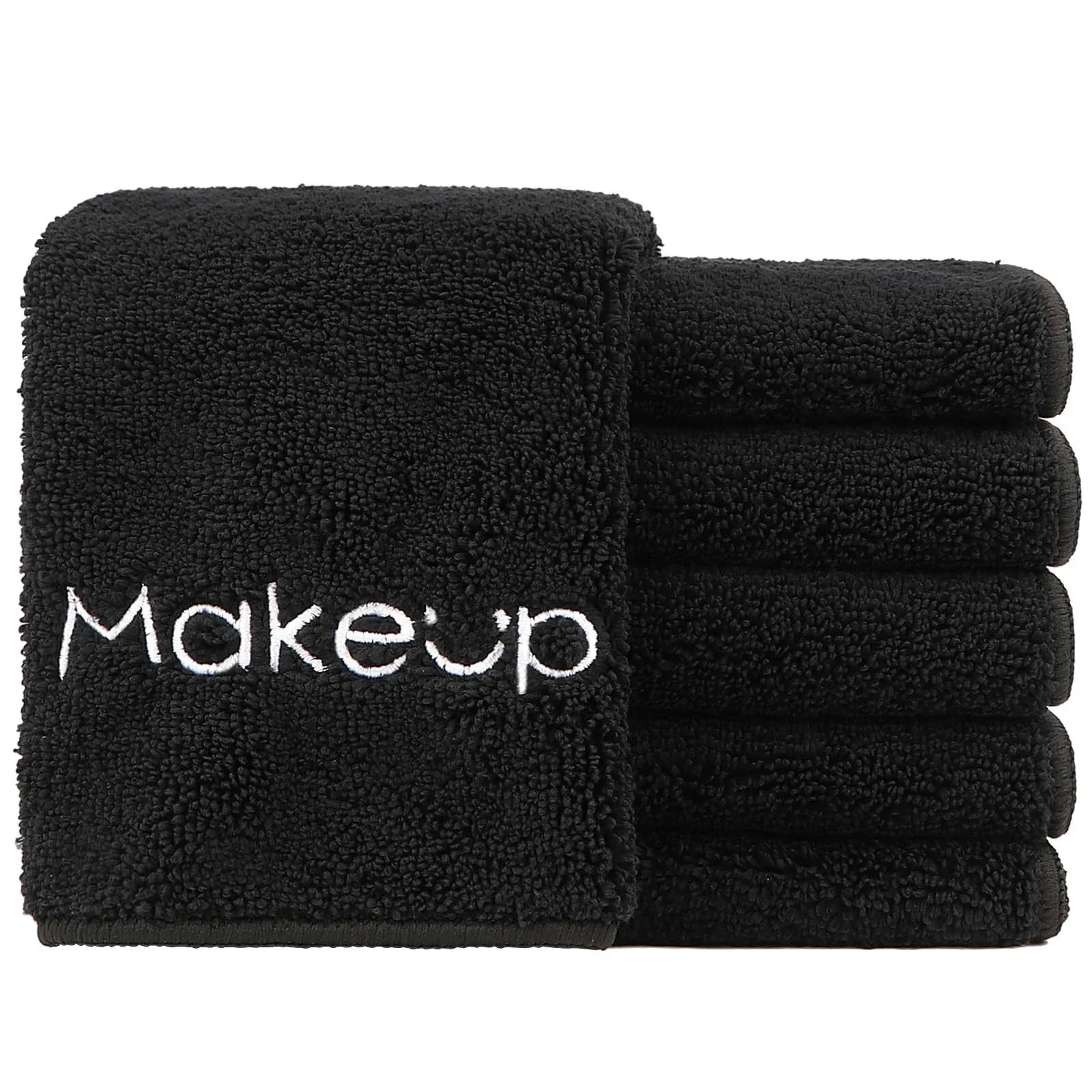 HOMEXCEL Makeup Remover Wash Cloth 6 Pack,Soft Quick Dry Facial Cleansing Makeup Towels, Fingertip Face Towel Washcloths for Hand and Make Up, 13x13