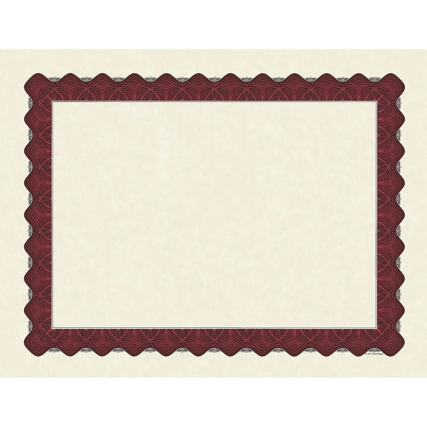 Great Papers! Metallic Border Certificates, 11 x 8.5, Ivory/Red, 100/Pack