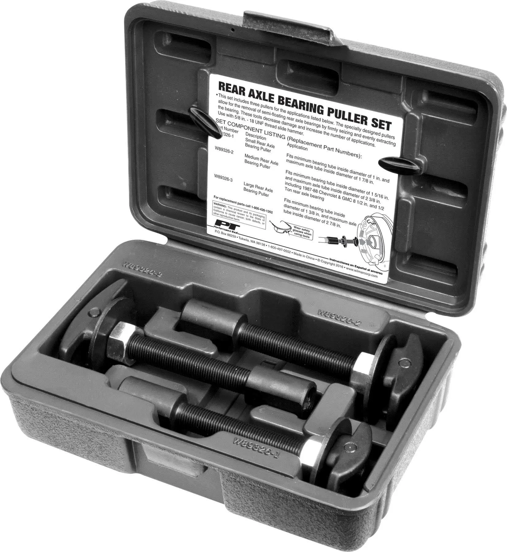 Performance Tool Rear Axle Bearing Puller Kit W89326