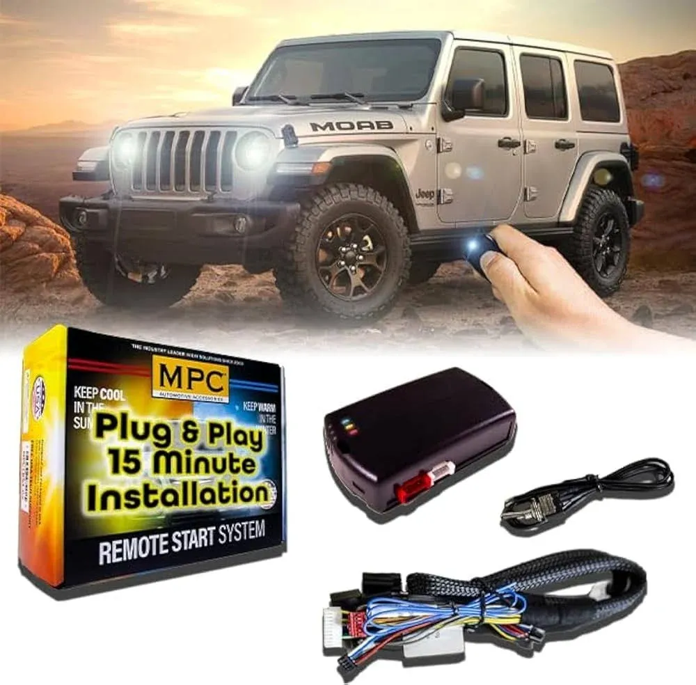 Plug-Play Factory Remote Activated Remote Start Kit for Jeep Wrangler 2007-2018 ...