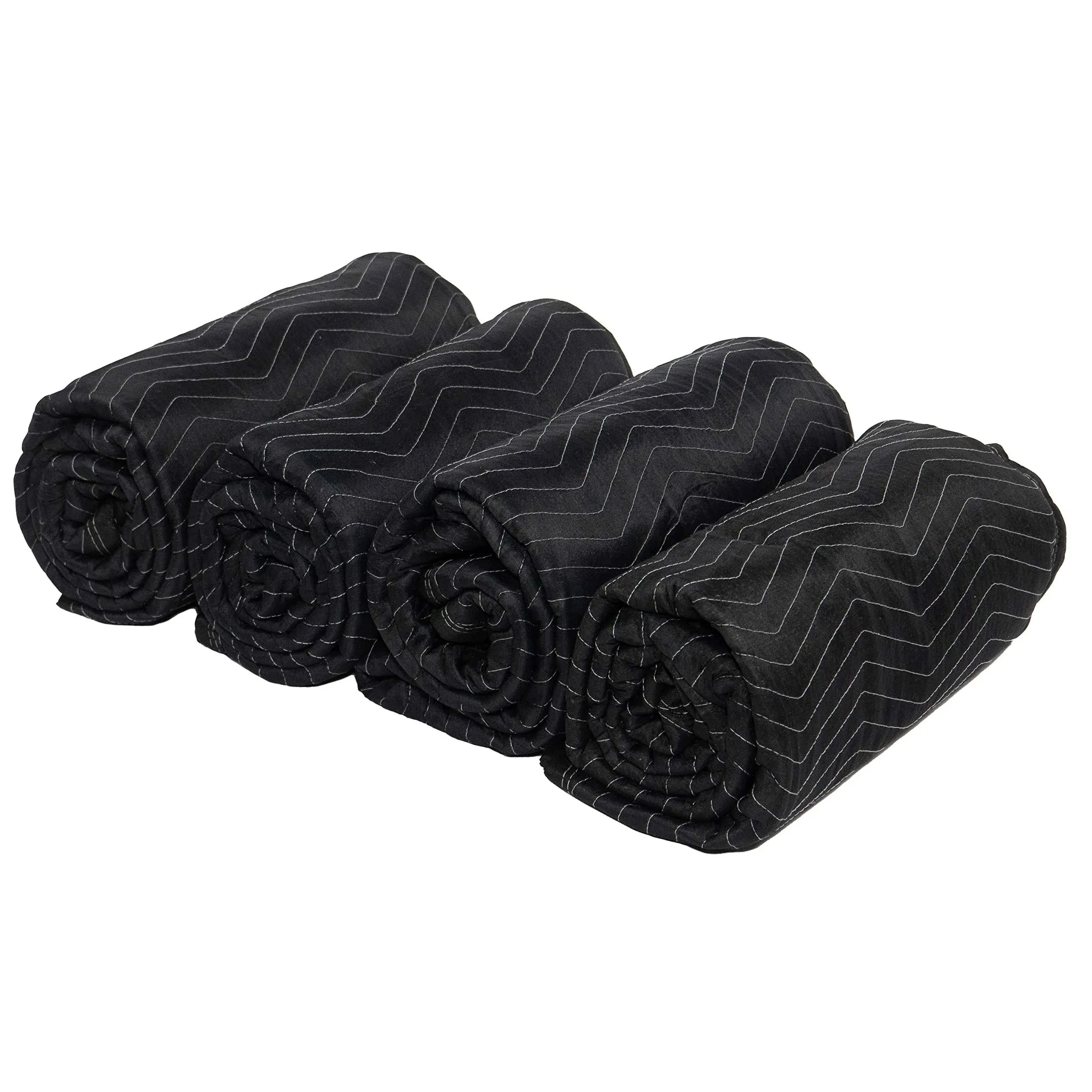 USCC Preferred Mover Moving Blankets - 80&#034; X 72&#034; - Black/Black - 4PK