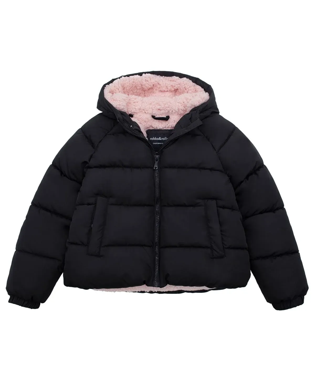 Rokka& Rolla Girls' Heavyweight Sherpa Lined Puffer Jacket