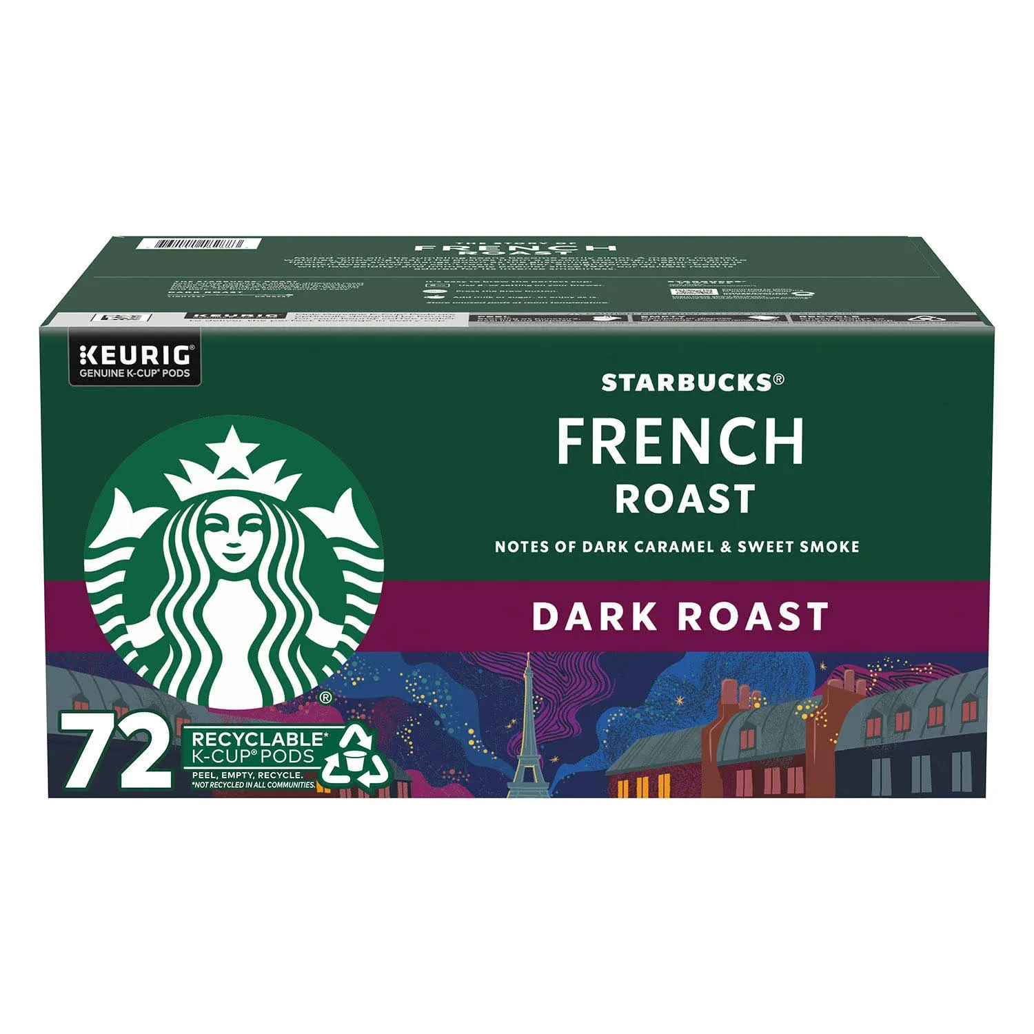 Starbucks Dark French Roast Ground Coffee K-Cup , 72-count