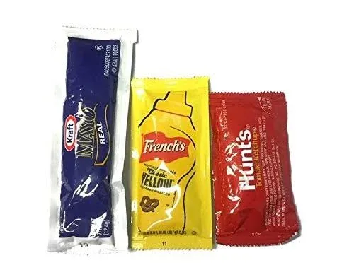 Mayo, Ketchup, & Mustard On-The-Go Condiment Combo - 25 Packets of Each