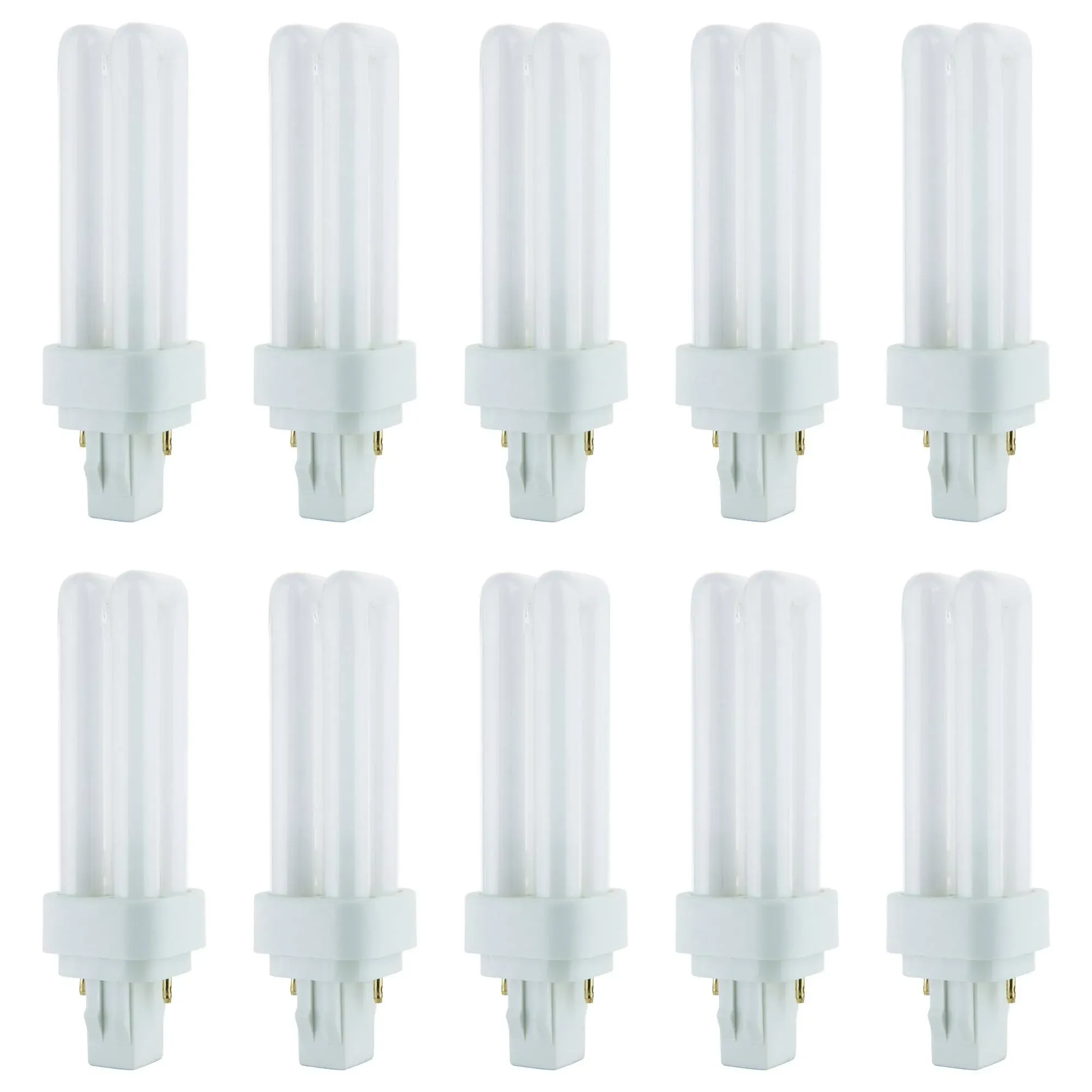 10pk - Sunlite 13W 3500K PLD 2-Pin Double Twin Tube GX23-2 Base Bulb 40540-SU