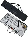 Winterial Rolling Double Ski Travel Bag Pack with 5 Storage Compartments, Black