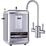 Ready Hot 41-RH-150-F560-BN Compact Water Dispenser, Manual Temperature Control, Reverse Osmosis Compatible, Includes Hot and Cold Dual-Lever Faucet, Brushed Nickel