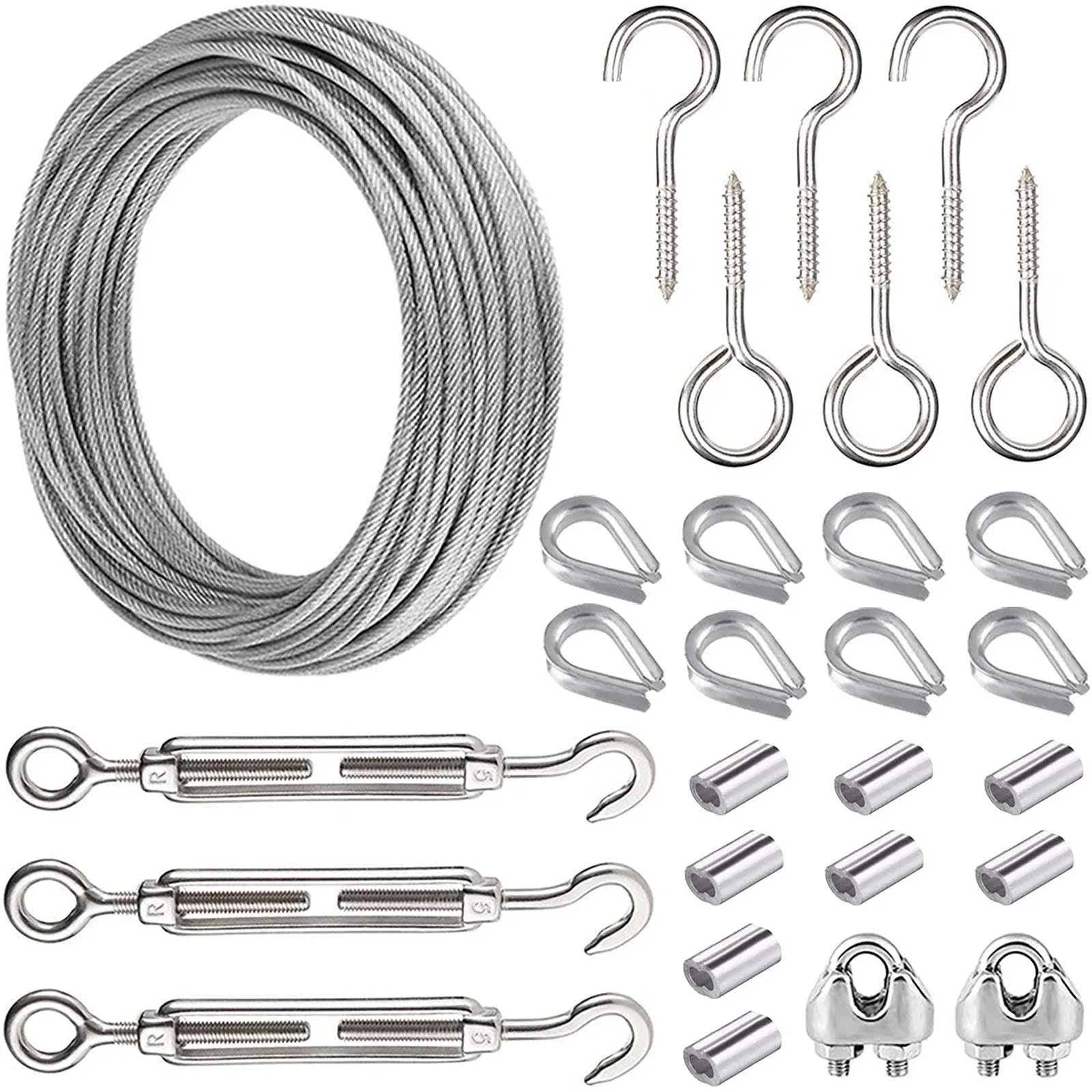 AMLOOPH Stainless Steel Wire Trellis Kit, M5 Turnbuckles for Cables Wire Rope Kit ...