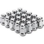 Pack of 20 Bulge Acorn Lug Nut, M12x1.5, 3/4&#034; (19mm) Hex, Chrome Plating M12