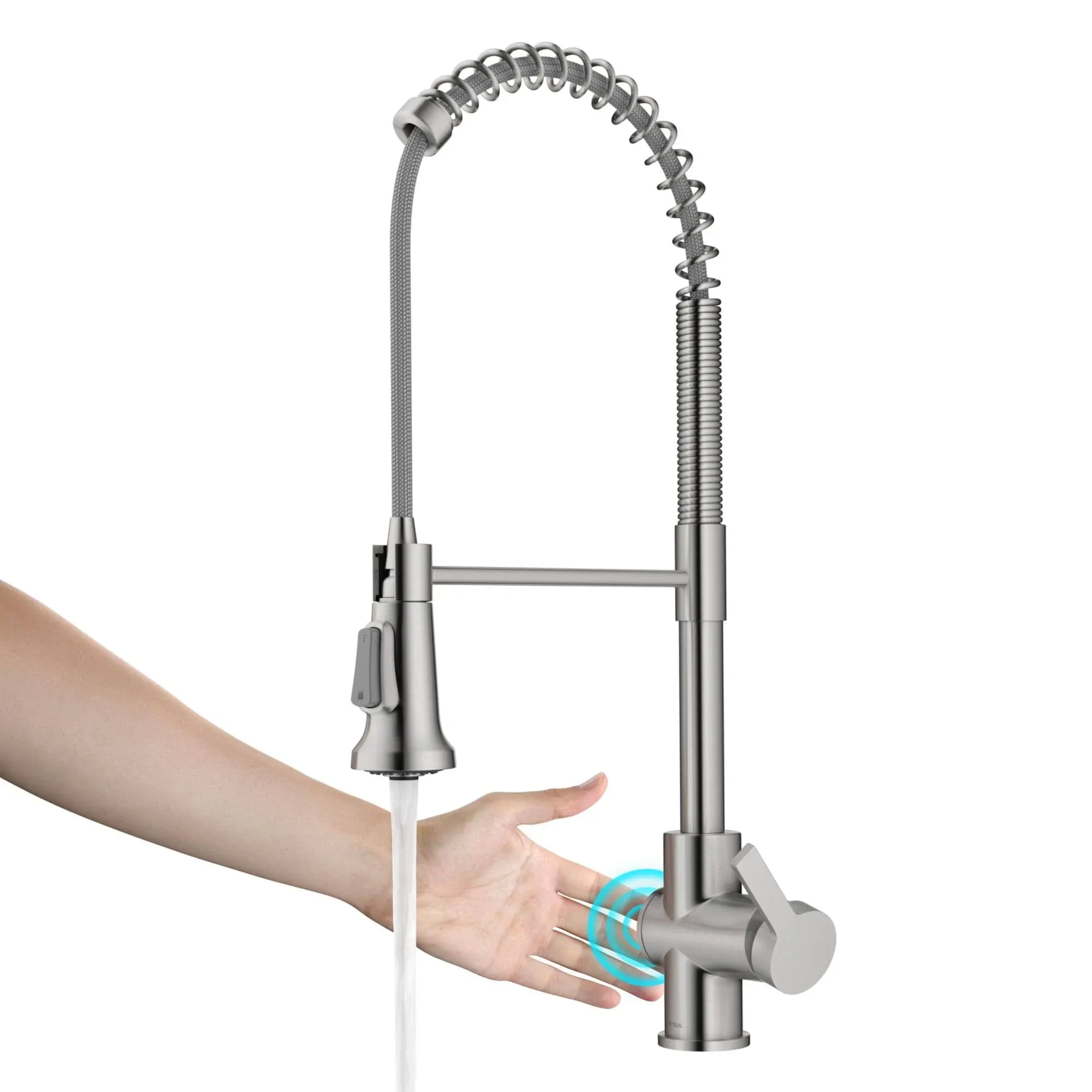 Kraus KSF-1691SFS Britt Touchless Sensor Commercial Pull-Down Single Handle Kitchen Faucet in Spot Free Stainless Steel