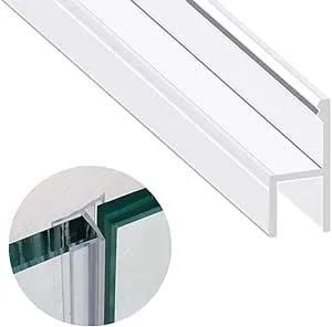 Zengest Glass Door Seal Strip, 120 inch Soft Shower Door Sweep to Stop Leaks, Shower Silicone Seal Strip