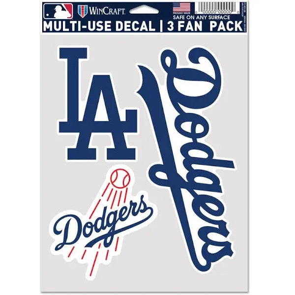 WinCraft Los Angeles Dodgers Decal Multi Use Fan 3 Pack