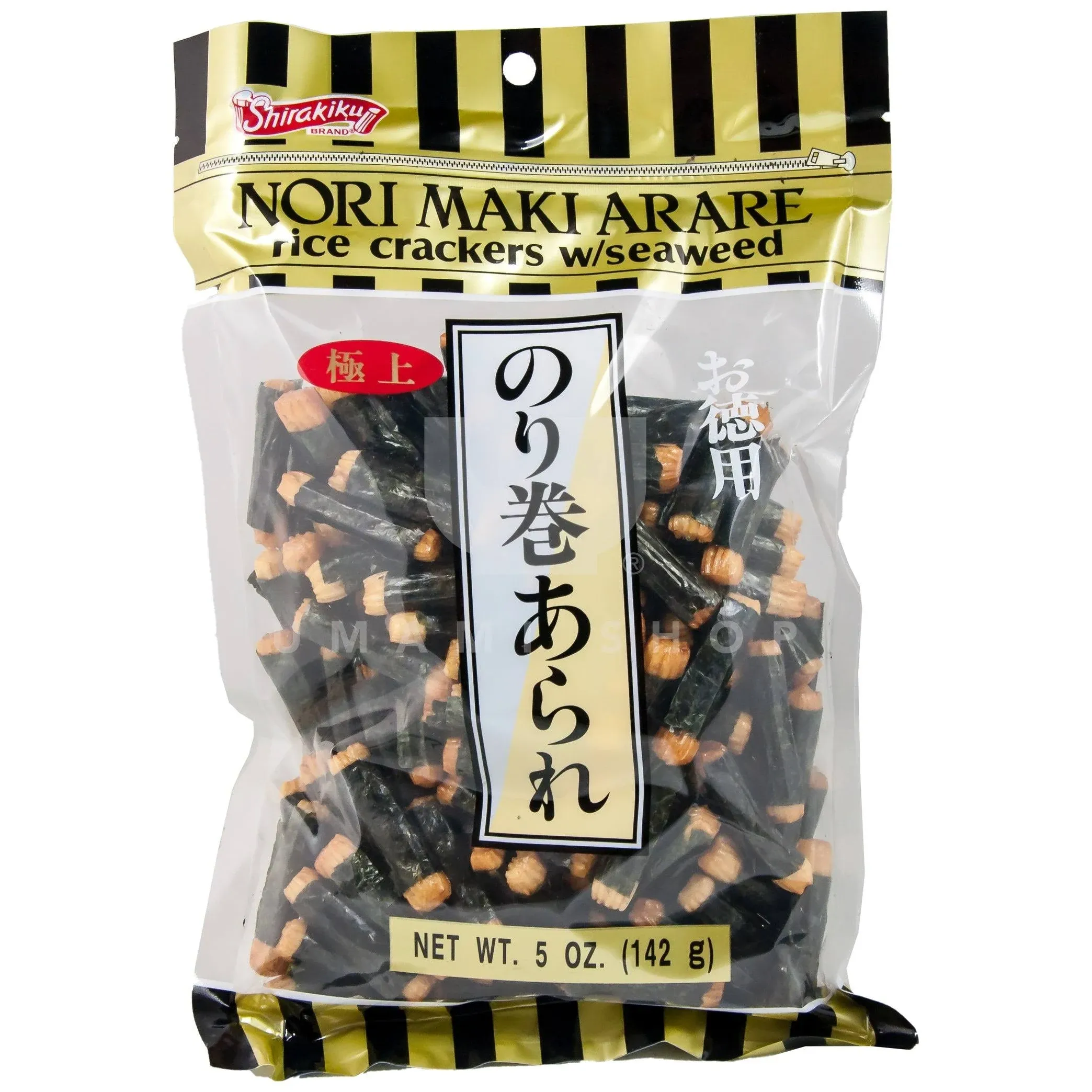 J-Basket Nori Maki Arare  Rice Crackers Wrapped In Seaweed - Gluten Free 5oz