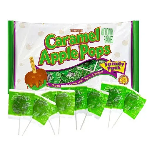 Tootsie Candy, Caramel Apple Pops, Family Pack - 12.7 oz