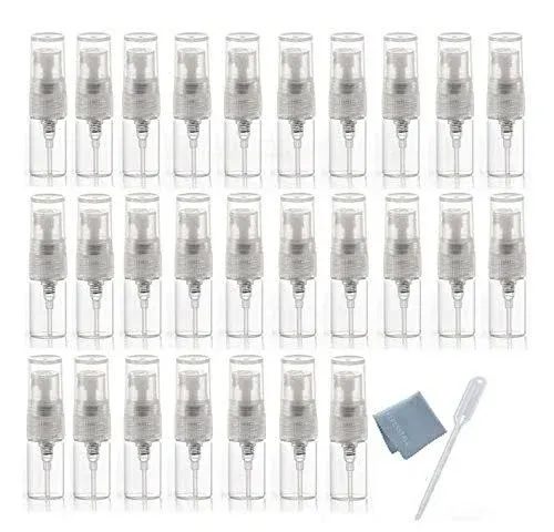 Elfenstall- 30pcs Mini Clear 2ml 5/8Dram Atomizer Vial Glass Bottle Spray ...