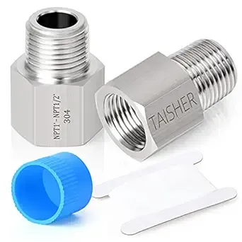 TAISHER 2PCS Forging of 304 Stainless Steel Pipe Fitting, Reducer Adapter, 1/2-Inch Male Pipe x 1-Inch Female Pipe