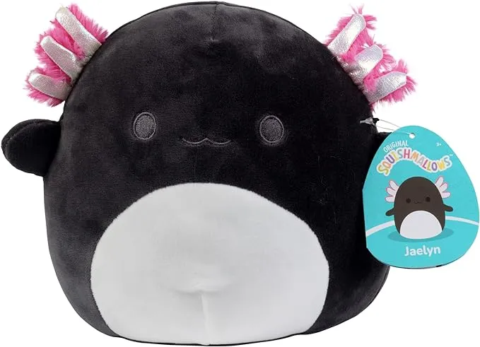 Squishmallow 8&#034; Jaelyn The Black Axolotl - Official Kellytoy Plush