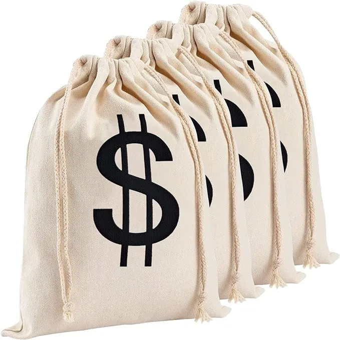 Apipi Canvas Money Bags for Party Costume Money Bag